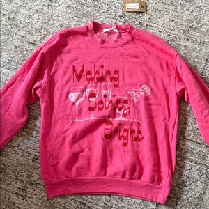 NWT Project Social T Pink Holiday Sweatshirt